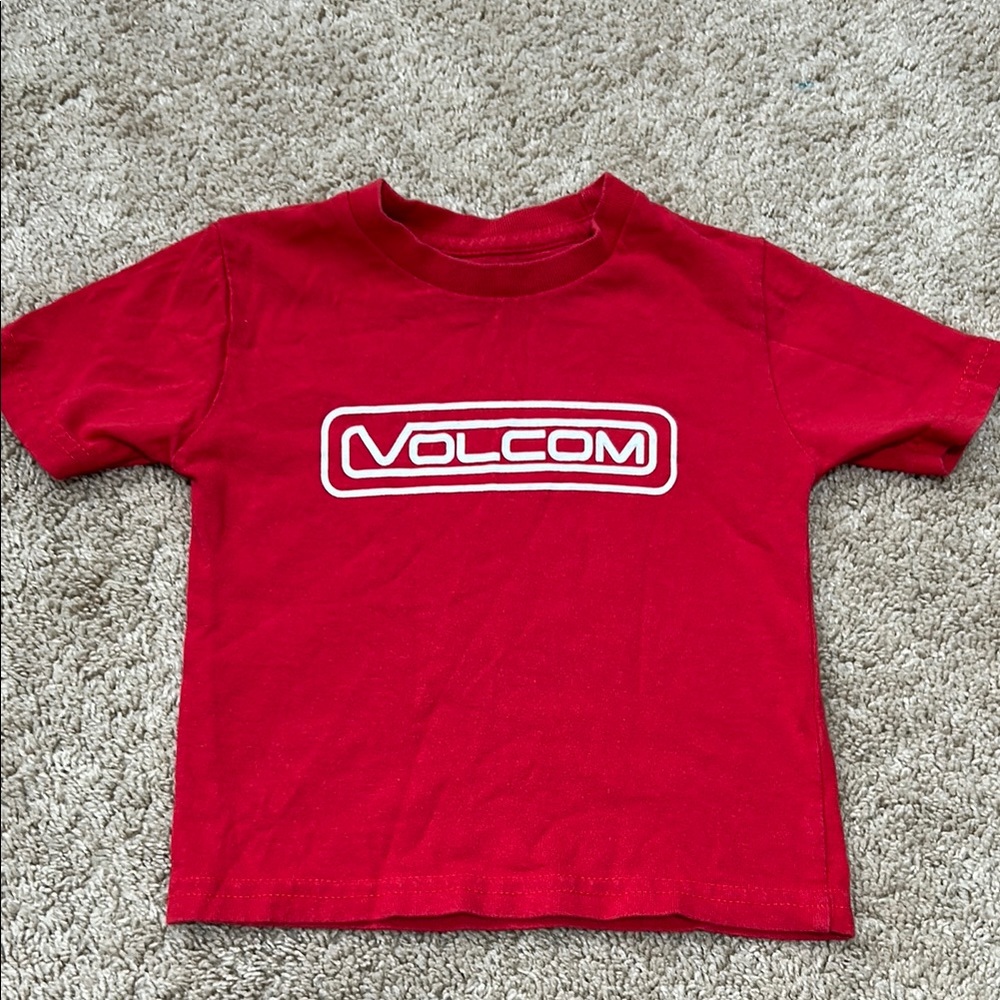 Little boys 2t Volcom Red Short Sleeve Tee Classic Logo